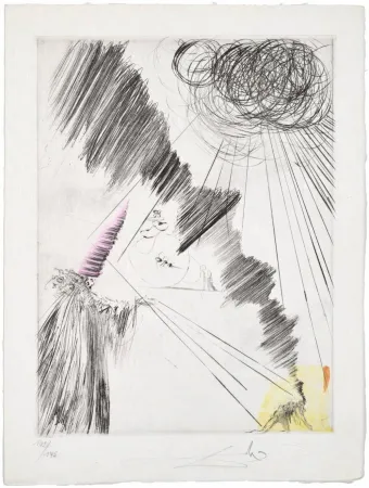 Drypoint Dali - Femme au clown (Woman with Clown)