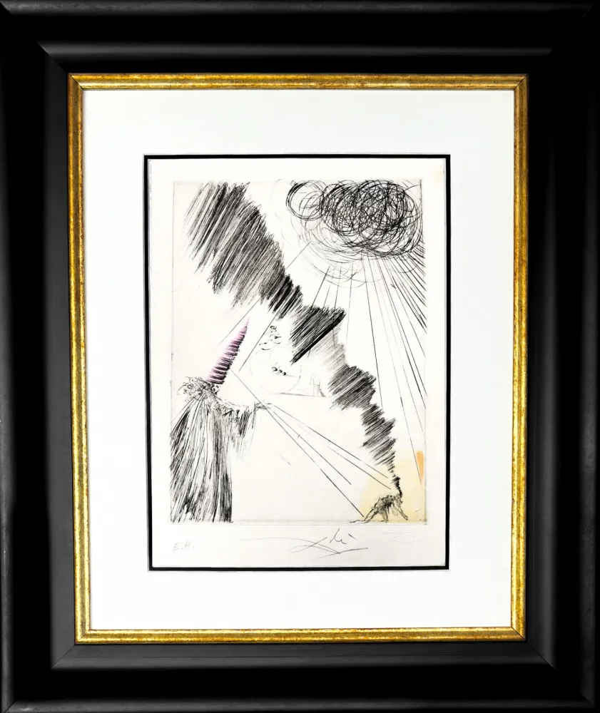 Etching Dali - Femme au clown (Woman with Clown)