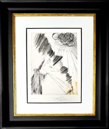 Etching Dali - Femme au clown (Woman with Clown)