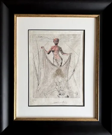 Etching Dali - Femme tenant le voile