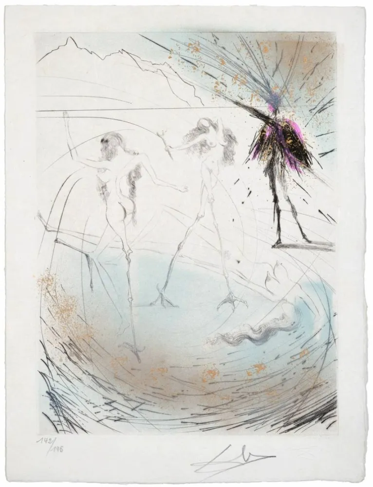 Drypoint Dali - Femmes poules (Hen Women)