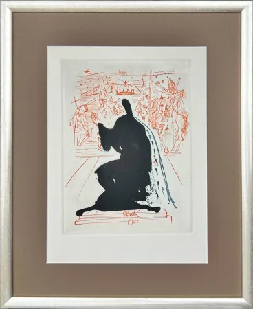 Engraving Dali - Figure in an Ermine Cloak