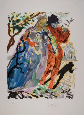 Lithograph Dali - Fille de Minos..., from Ovide L'art D'aimer - Hand-signed - Large size