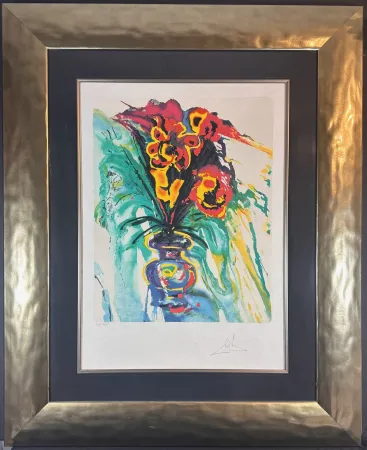 Lithograph Dali - Fleurs Surréaliste Gala Bouquet