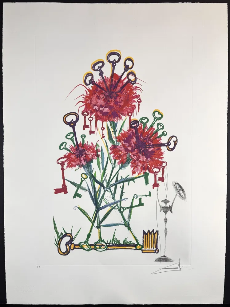 Etching Dali - Florals Carnation Don Quixote