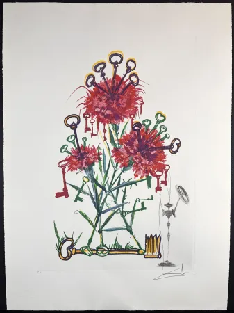 Etching Dali - Florals Carnation Don Quixote