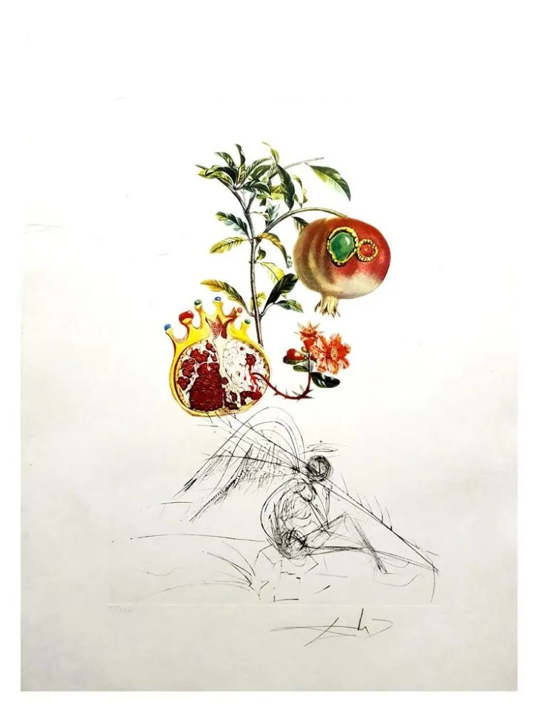 Etching Dali - Flordali - Grenade et l'Ange