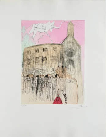 Engraving Dali - Gala's Castle