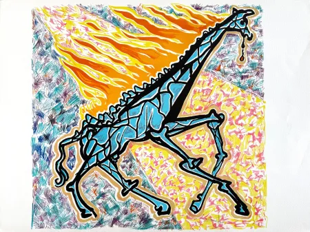 Lithograph Dali - Giraffa che brucia (Burning Giraffe)