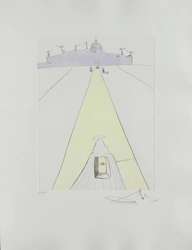 Engraving Dali - God, Time, Space, and the Pope
