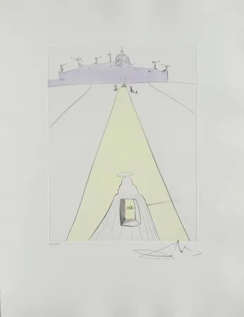 Engraving Dali - God, Time, Space, and the Pope