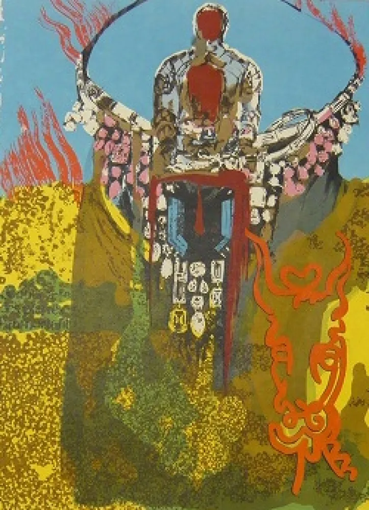 Lithograph Dali - Golden Calf