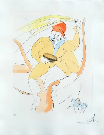 Drypoint Dali - Hanasakaji san (The old man who made trees blossom)