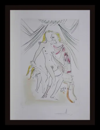 Etching Dali -  Hommage a Albrecht Durer Venus Mars Cupidon