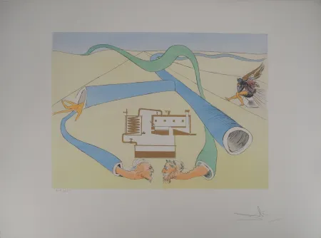 Etching Dali - Hommage à Léonard de Vinci : le cracking du pétrole