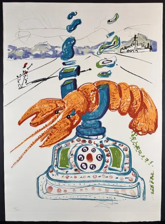 Etching Dali - Imaginations & Objects of The Future Cybernetic Lobster Telephone