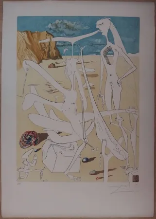 Engraving Dali - Infraterrestres adorés par Dali