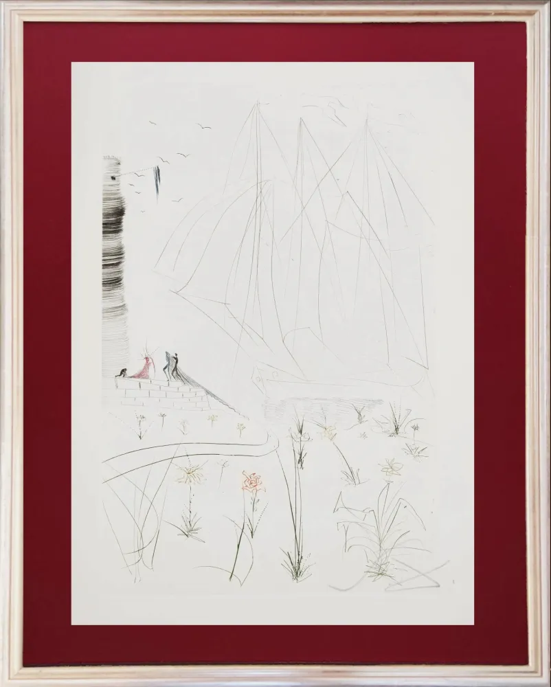 Engraving Dali - Iseult's Arrival