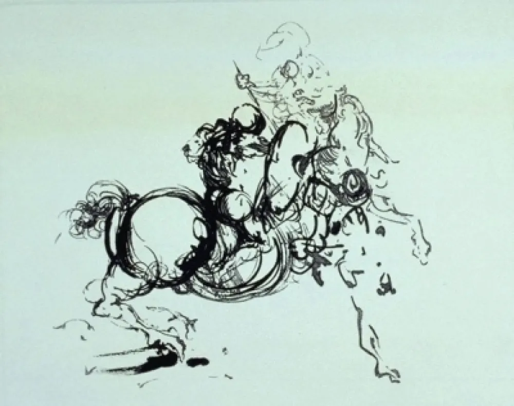Etching Dali -  Jinete 1936