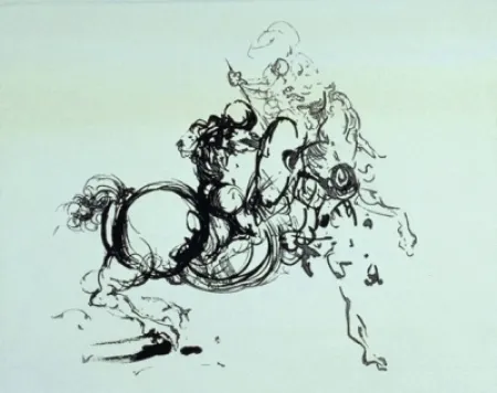 Etching Dali -  Jinete 1936