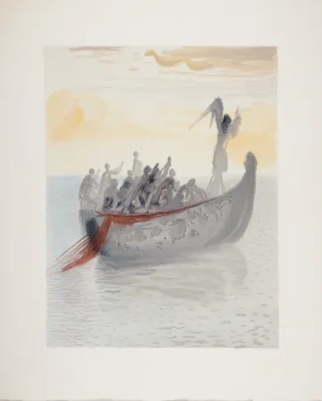 Lithograph Dali - La Barque du Nocher