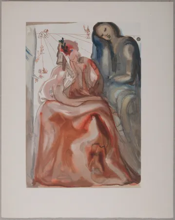 Lithograph Dali - La confession de Dante
