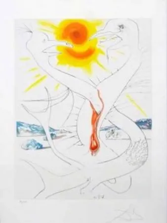 Engraving Dali - La conquista del Cosmos