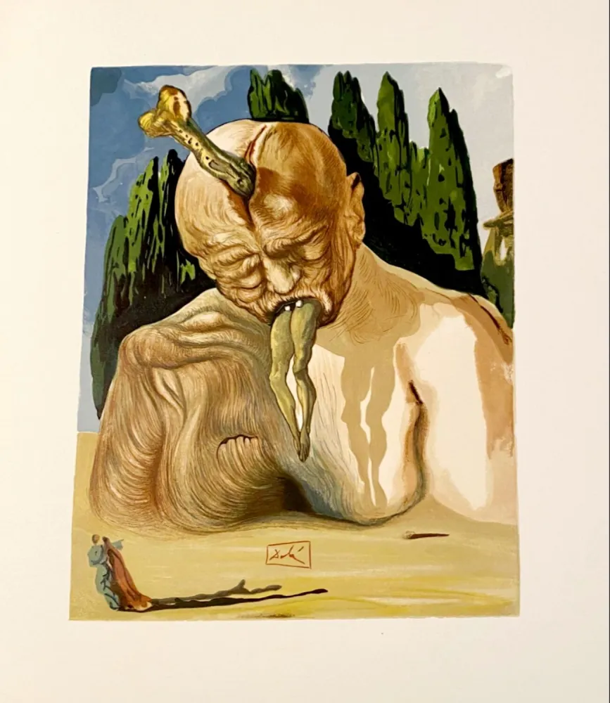 Lithograph Dali - La Divine Comédie - Enfer 27 - Un Diable logicien