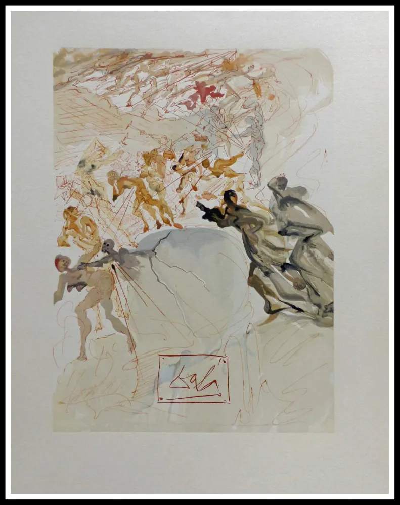 Woodcut Dali - LA DIVINE COMEDIE - La Luxure