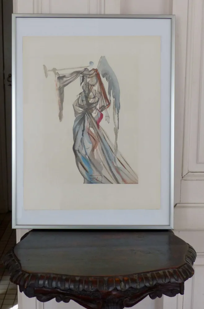 Woodcut Dali - LA DIVINE COMEDIE - L'ange du soleil