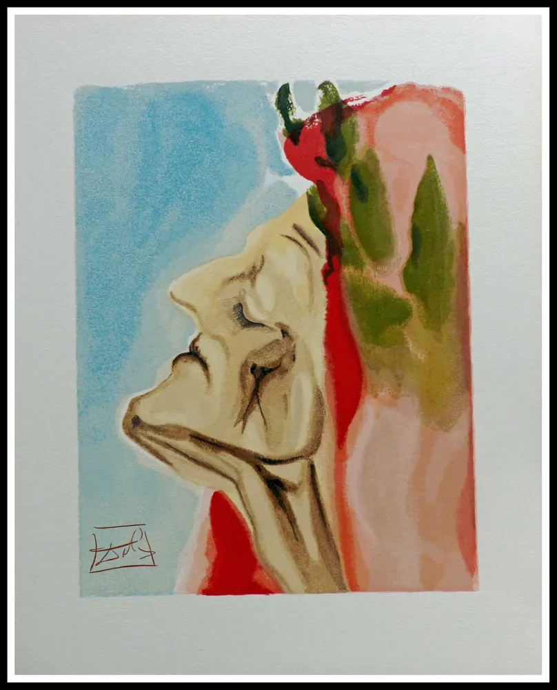 Woodcut Dali - LA DIVINE COMEDIE - Le nouveau de doute de Dante