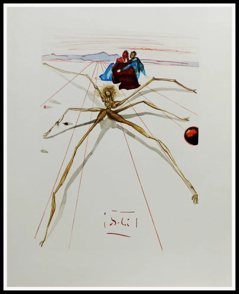 Woodcut Dali - LA DIVINE COMEDIE - Quittant la corniche