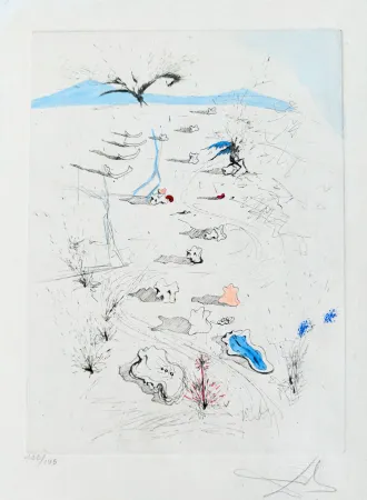 Etching Dali - La Plage de Sète