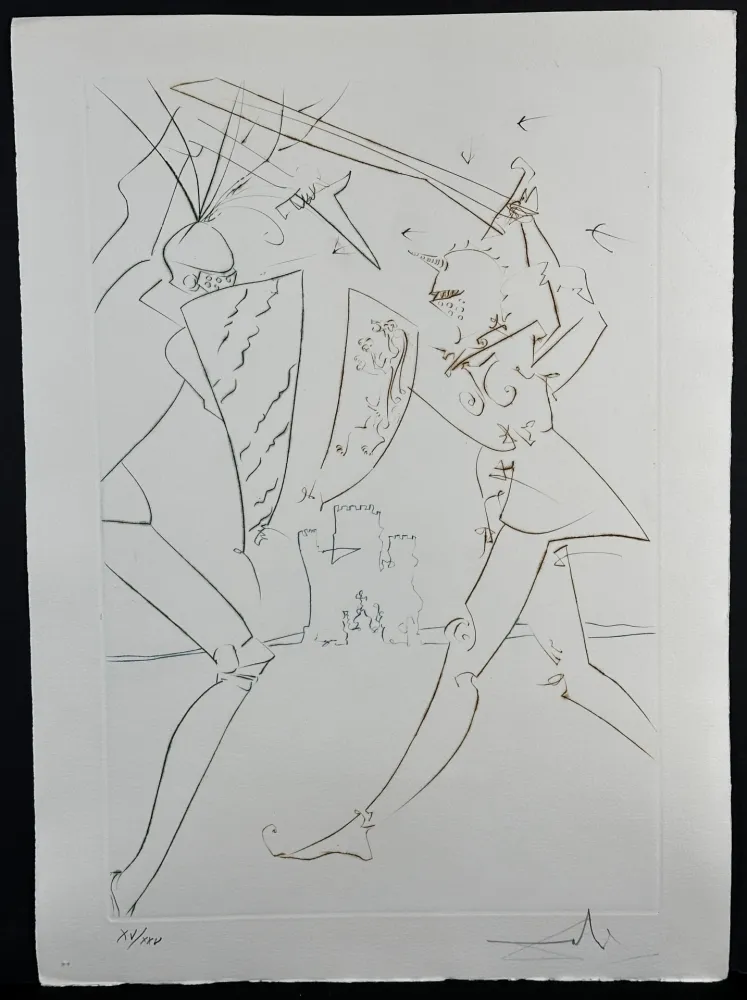 Etching Dali - La Quete du Graal The Pass of Gadalore