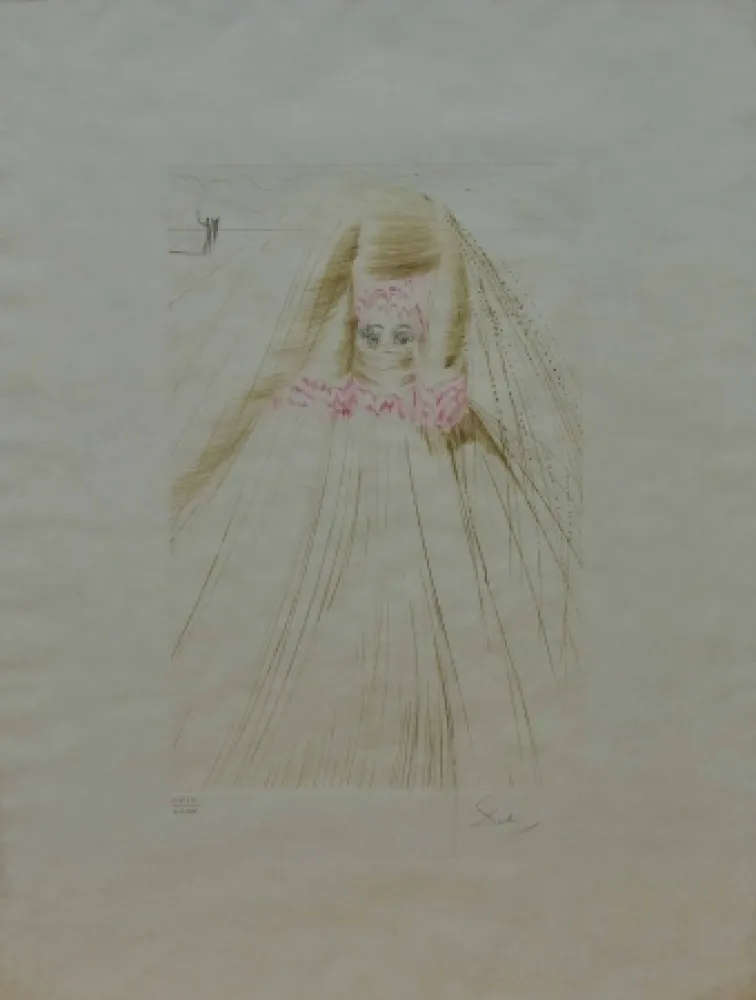 Engraving Dali - La regina con la tunica di seta