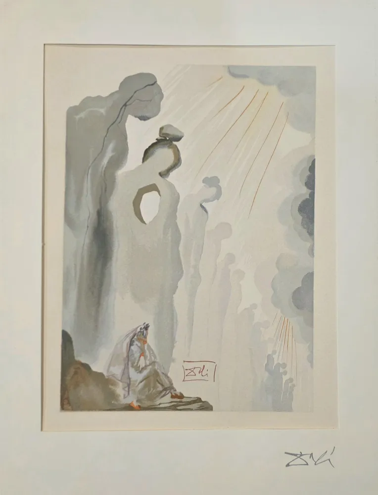 Woodcut Dali - La Seconde corniche