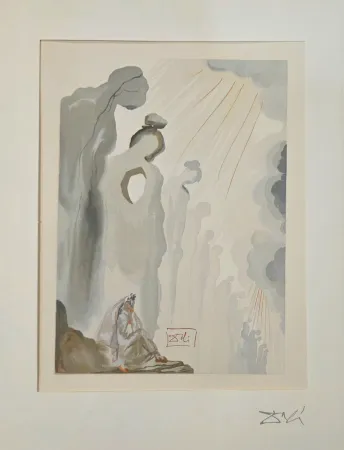 Woodcut Dali - La Seconde corniche