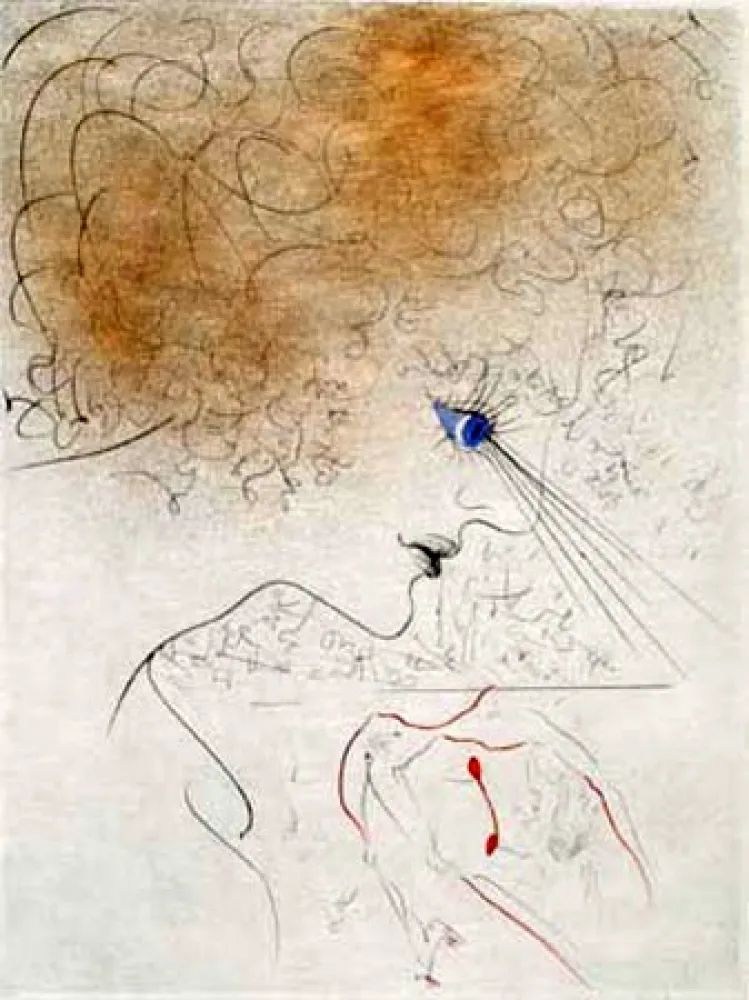 Etching Dali - La Tete (The Head)