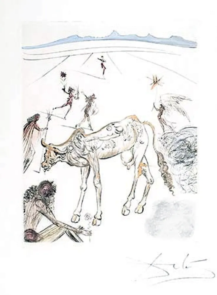 Etching Dali - La Vache Sacre (The Sacred Cow)