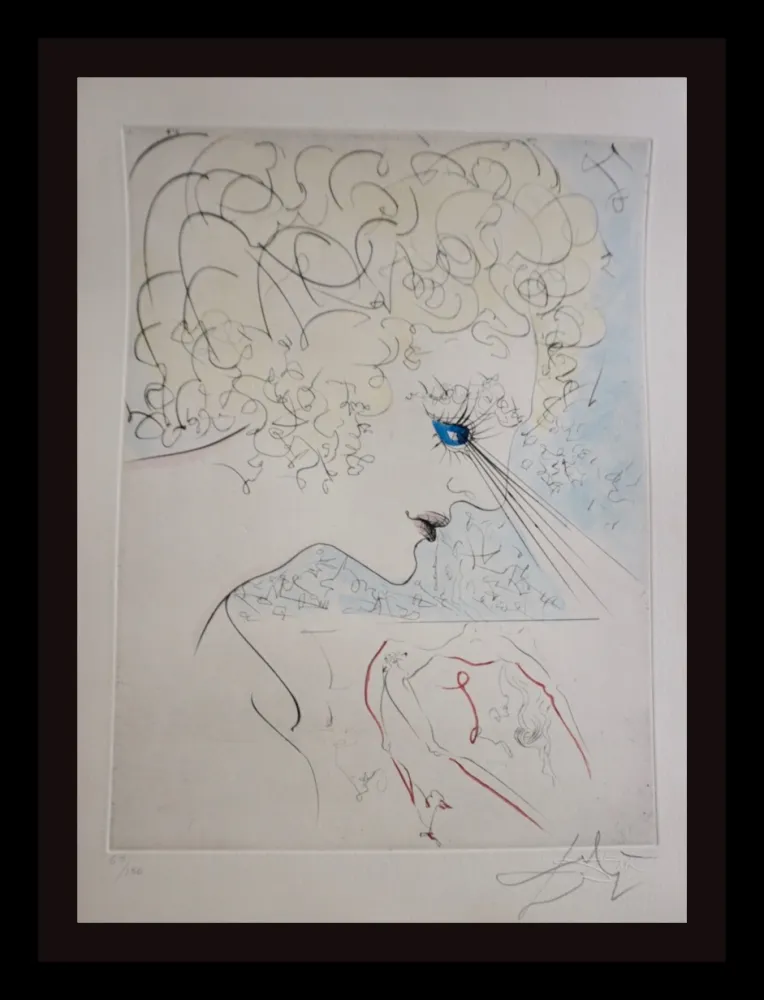 Etching Dali - La Venus Aux Fourrures The Head
