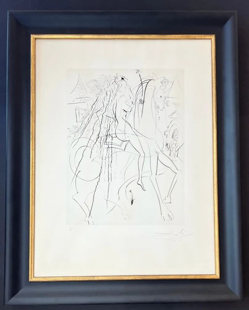 Etching Dali - Lady Godiva