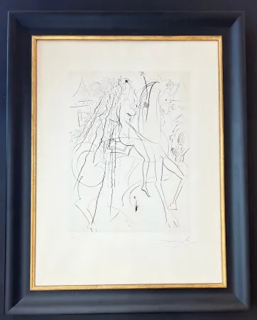 Etching Dali - Lady Godiva