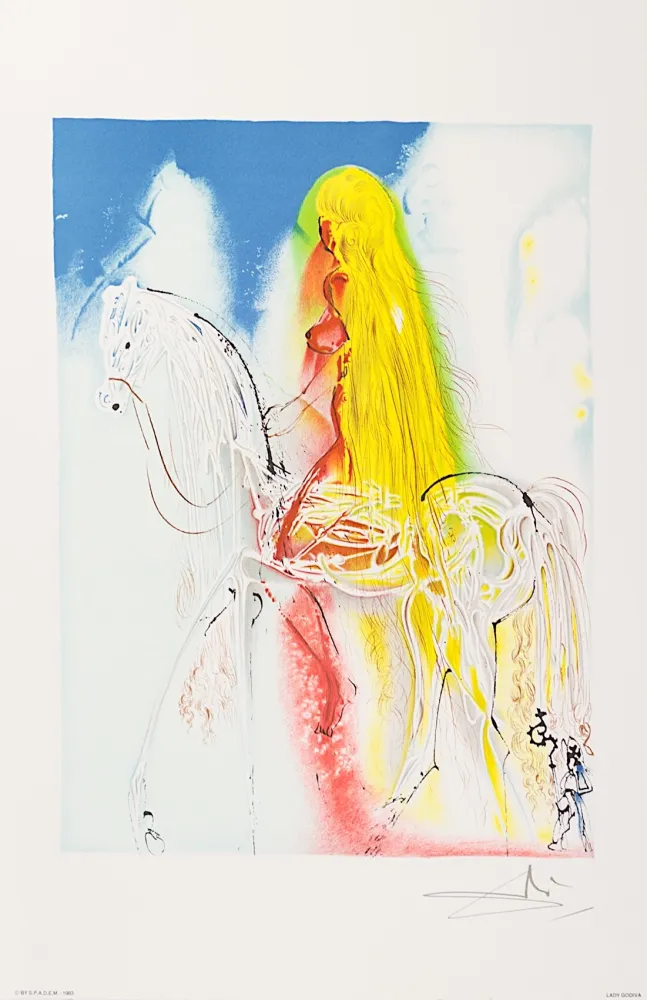 Lithograph Dali - Lady Godiva