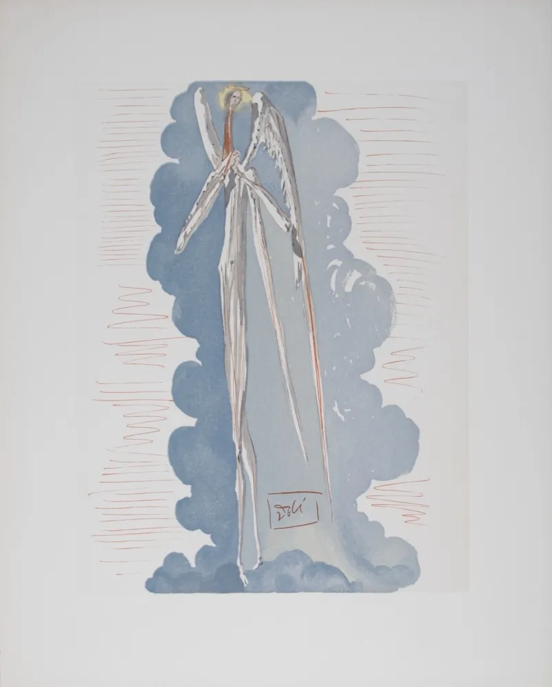 Lithograph Dali - L'Ange du 7ème ciel