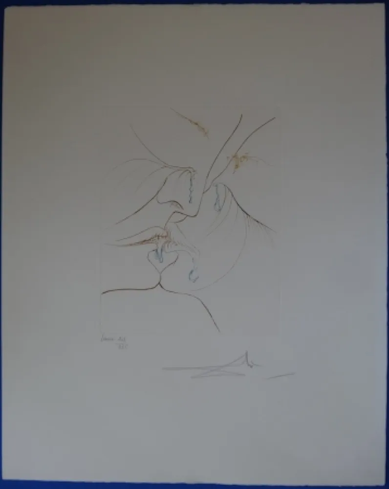 Engraving Dali - Le Baiser