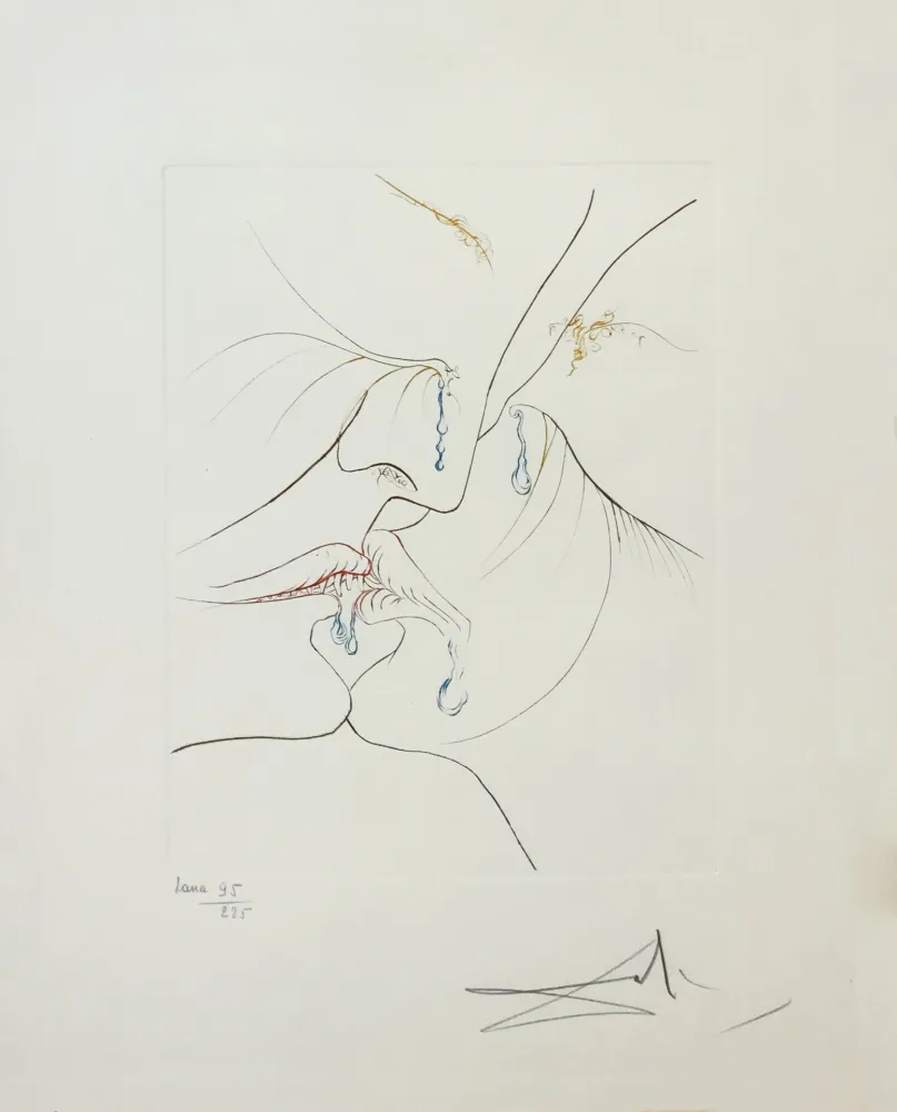 Engraving Dali - LE BAISER (THE KISS)