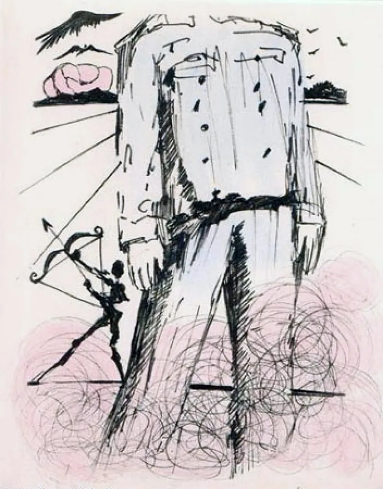 Etching Dali - Le bust de Mao