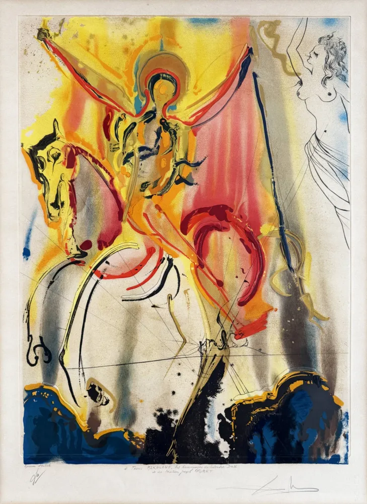Etching And Aquatint Dali - Le Cavalier Triomphant