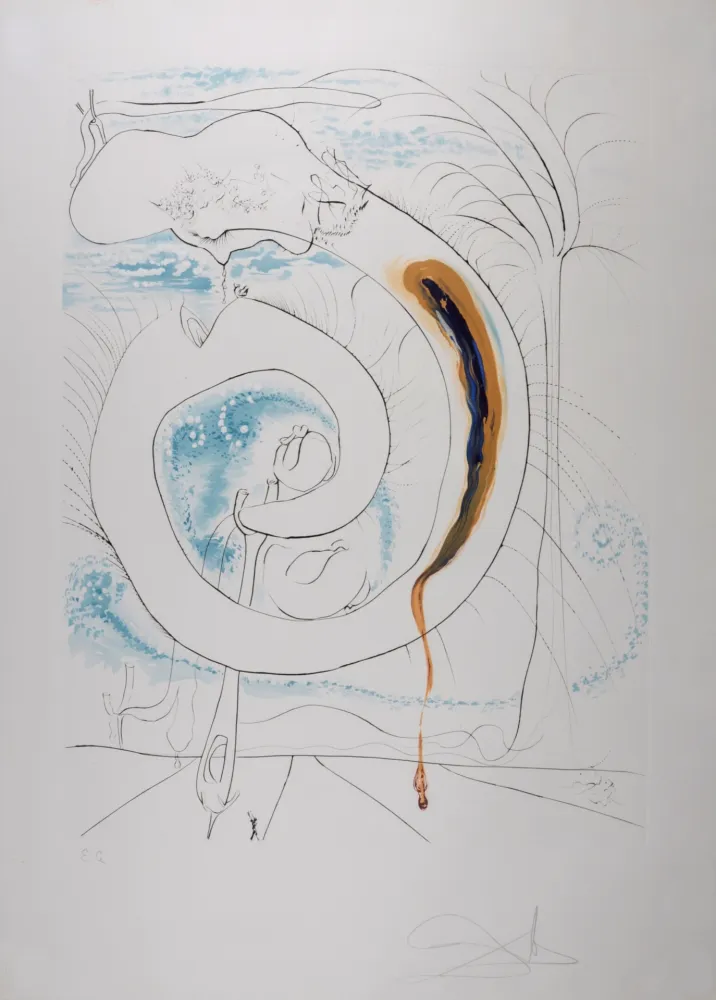 Lithograph Dali - Le cercle viscéral du cosmos