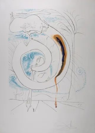 Lithograph Dali - Le cercle viscéral du cosmos
